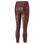 4t Puma 522628-42 Deco Glam Women's High Waist 7/8 Training Tights  aubergine-deco/glam-metallic 